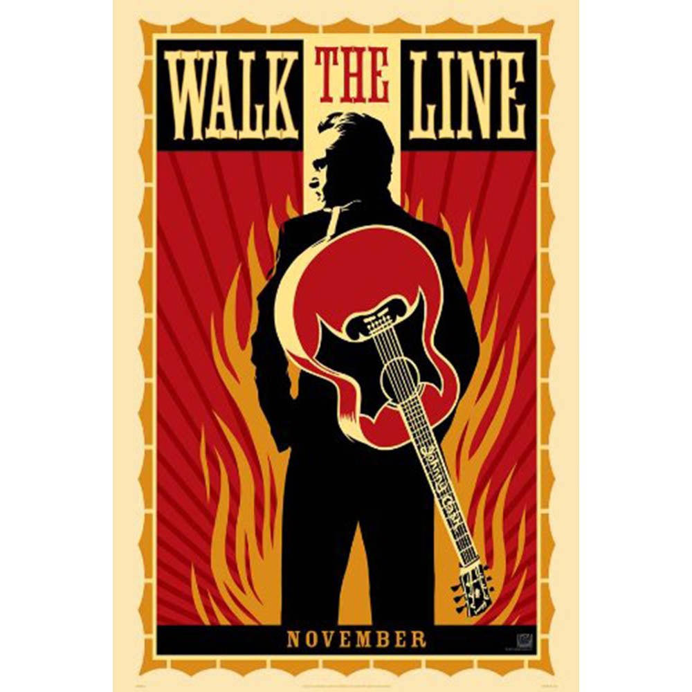 JOHNNY CASH ジョニーキャッシュ (デビュー 70周年 ) - (絶版プロモーション・ポスター)Original Walk The Line Movie / ポスター - PGS